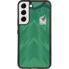 Coque Samsung Galaxy S22 - Silicone rigide noir Maillot de football Mexique 2022 personnalisable