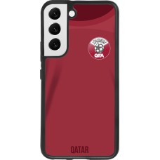 Coque Samsung Galaxy S22 - Silicone rigide noir Maillot de football Qatar 2022 personnalisable