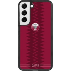 Coque Samsung Galaxy S22 - Silicone rigide noir Maillot de football Qatar 2026 personnalisable