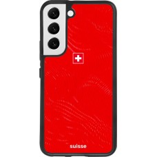 Coque Samsung Galaxy S22 - Silicone rigide noir Maillot de football Suisse 2026 personnalisable