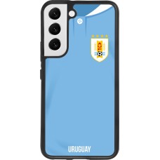 Coque Samsung Galaxy S22 - Silicone rigide noir Maillot de football Uruguay 2022 personnalisable
