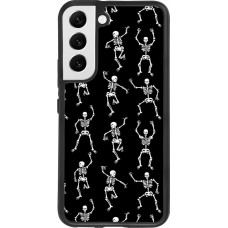 Coque Samsung Galaxy S22 - Silicone rigide noir Halloween 2024 dancing skeleton