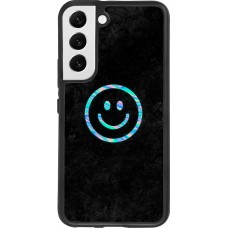 Coque Samsung Galaxy S22 - Silicone rigide noir Happy smiley irisé