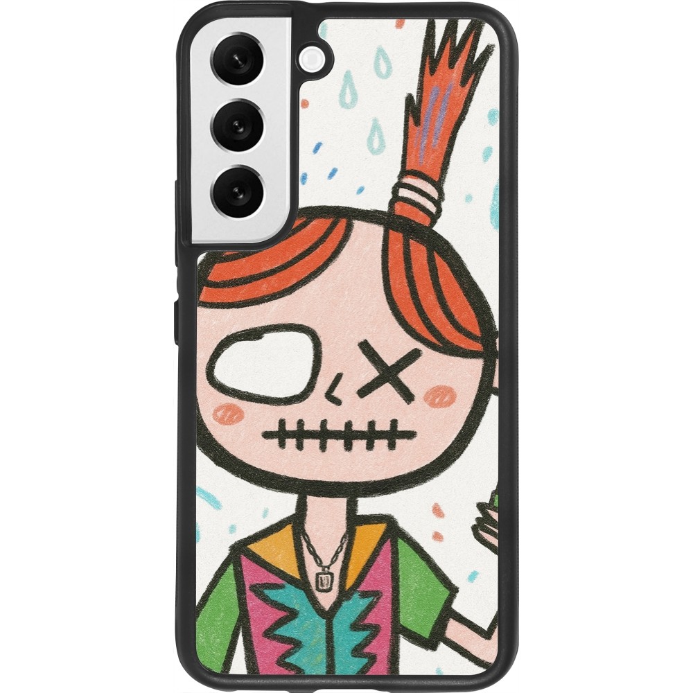Samsung Galaxy S22 Case Hülle - Silikon schwarz Little Girl Sketch
