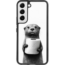 Coque Samsung Galaxy S22 - Silicone rigide noir Loutre papier de toilette
