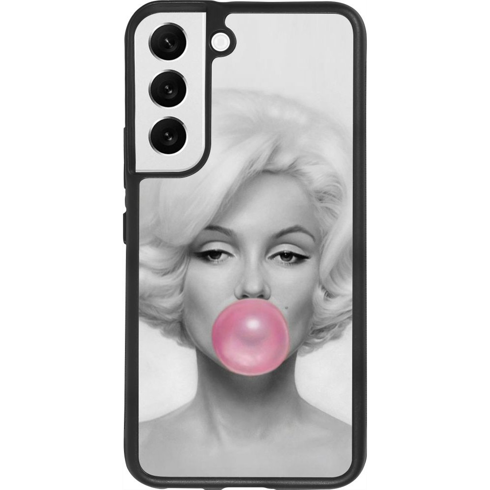 Coque Samsung Galaxy S22 - Silicone rigide noir Marilyn Bubble
