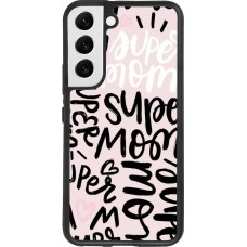 Coque Samsung Galaxy S22 - Silicone rigide noir Mom 2024 Super mom