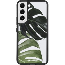 Coque Samsung Galaxy S22 - Silicone rigide noir Monstera Plant