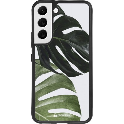 Hülle Samsung Galaxy S22 - Silikon schwarz Monstera Plant