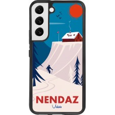Coque Samsung Galaxy S22 - Silicone rigide noir Nendaz Cabane Ski