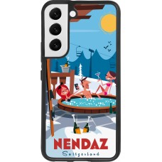 Coque Samsung Galaxy S22 - Silicone rigide noir Nendaz Mountain Jacuzzi