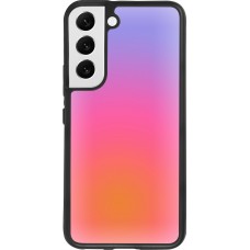 Coque Samsung Galaxy S22 - Silicone rigide noir Orange Pink Blue Gradient