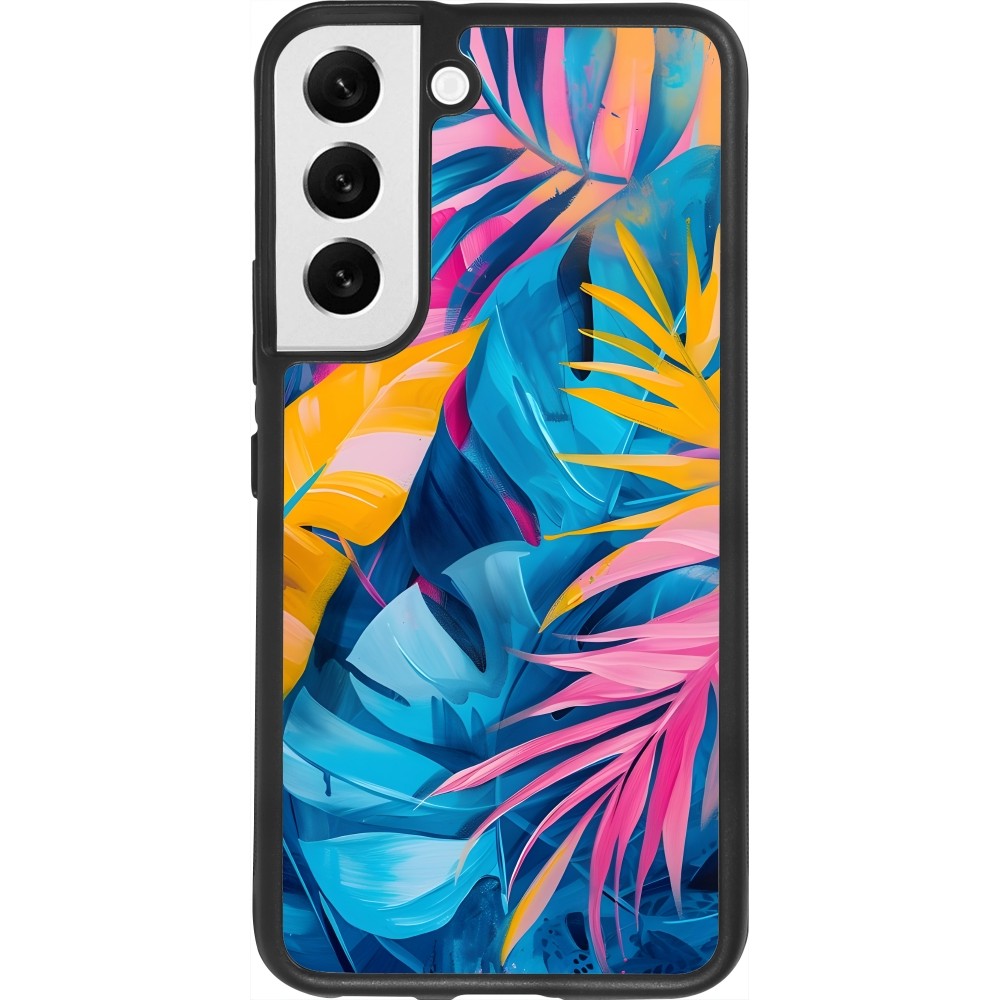 Samsung Galaxy S22 Case Hülle - Silikon schwarz Palms Blue