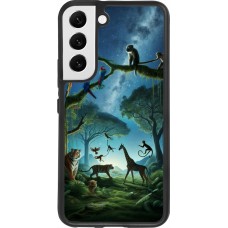 Coque Samsung Galaxy S22 - Silicone rigide noir Paradis des animaux exotiques