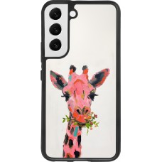 Coque Samsung Galaxy S22 - Silicone rigide noir Pink Girafe Paint