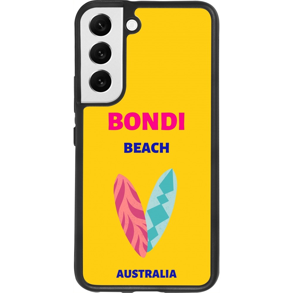 Coque Samsung Galaxy S22 - Silicone rigide noir Pop Summer Destination Bondi