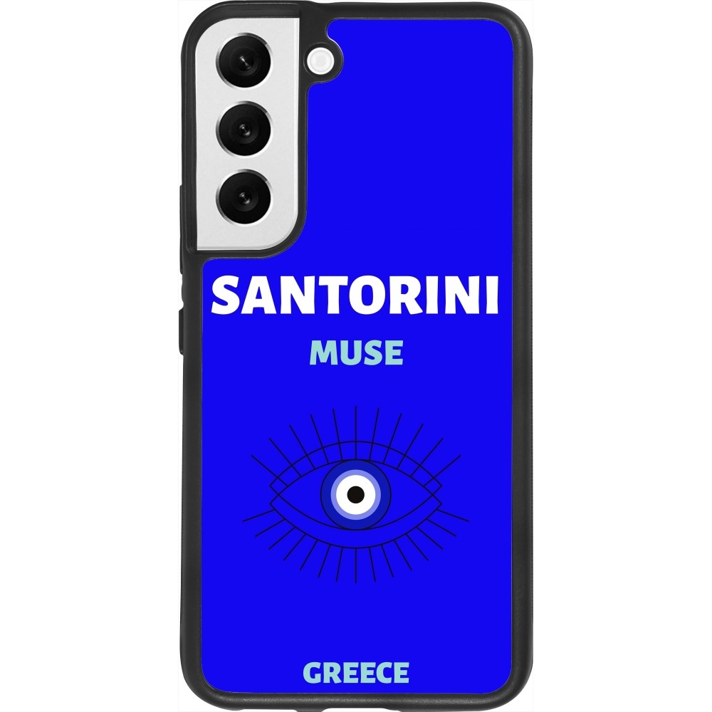Samsung Galaxy S22 Case Hülle - Silikon schwarz Pop Summer Destination Santorini