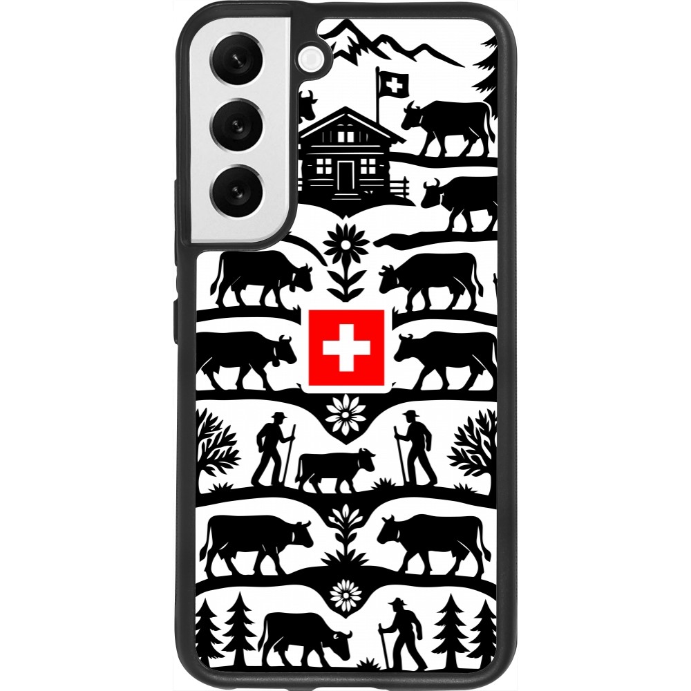 Coque Samsung Galaxy S22 - Silicone rigide noir Poya Suisse 3