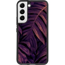 Coque Samsung Galaxy S22 - Silicone rigide noir Purple Light Leaves