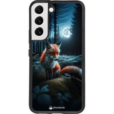 Samsung Galaxy S22 Case Hülle - Silikon schwarz Fuchs Mond Wald