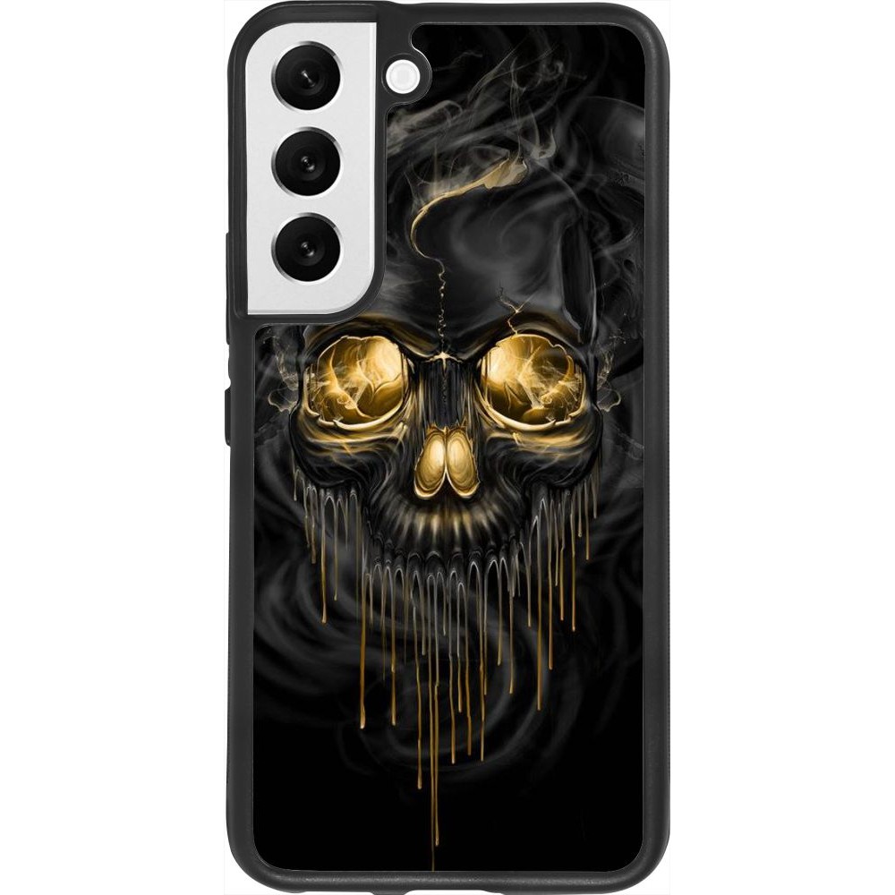 Coque Samsung Galaxy S22 - Silicone rigide noir Skull 02