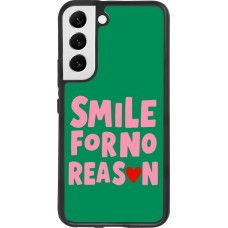 Coque Samsung Galaxy S22 - Silicone rigide noir Smile for no reason 2026