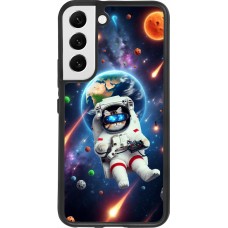 Samsung Galaxy S22 Case Hülle - Silikon schwarz VR SpaceCat Odyssee