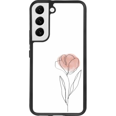 Samsung Galaxy S22 Case Hülle - Silikon schwarz Spring 23 minimalist flower
