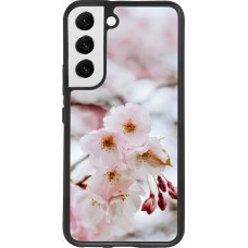 Coque Samsung Galaxy S22 - Silicone rigide noir Cherry tree Spring 2026