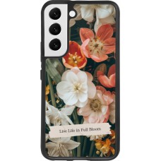 Coque Samsung Galaxy S22 - Silicone rigide noir Full Bloom Spring 2026