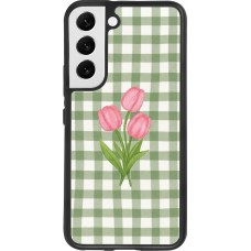 Coque Samsung Galaxy S22 - Silicone rigide noir Green vichy tulips Spring 2026