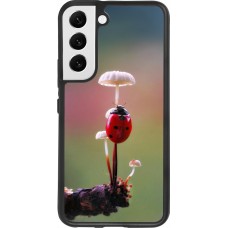 Coque Samsung Galaxy S22 - Silicone rigide noir Ladybird on a mushroom Spring 2026