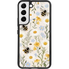 Coque Samsung Galaxy S22 - Silicone rigide noir Pattern bees Spring 2026