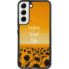 Coque Samsung Galaxy S22 - Silicone rigide noir Summer 2025 Enjoy your life