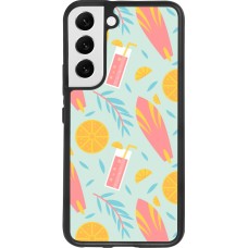 Coque Samsung Galaxy S22 - Silicone rigide noir Summer 2025 Pattern citron