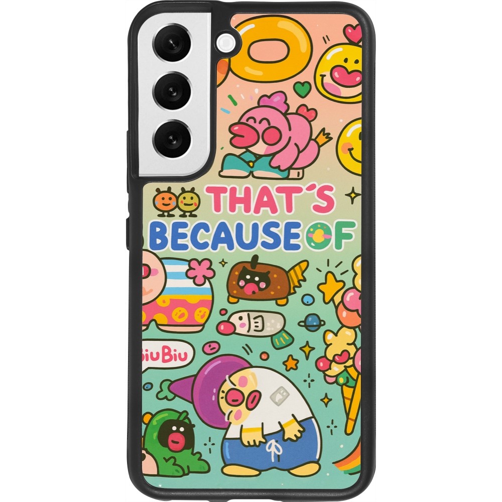 Coque Samsung Galaxy S22 - Silicone rigide noir Thats beacause of