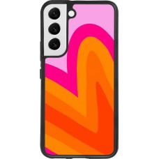 Coque Samsung Galaxy S22 - Silicone rigide noir Valentine 2024 heart gradient