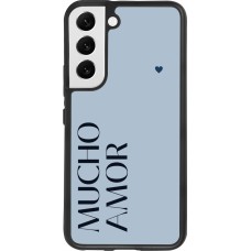 Coque Samsung Galaxy S22 - Silicone rigide noir Valentine 2024 mucho amor azul