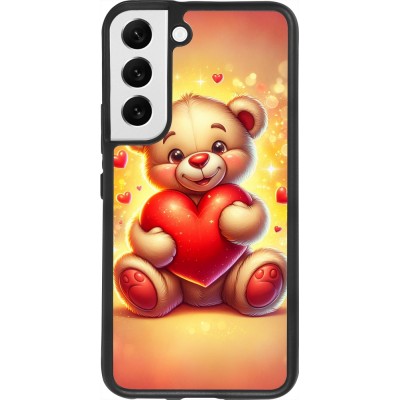 Coque Samsung Galaxy S22 - Silicone rigide noir Valentine 2024 Teddy love