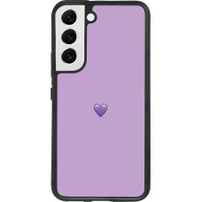 Coque Samsung Galaxy S22 - Silicone rigide noir Valentine 2023 purpule single heart