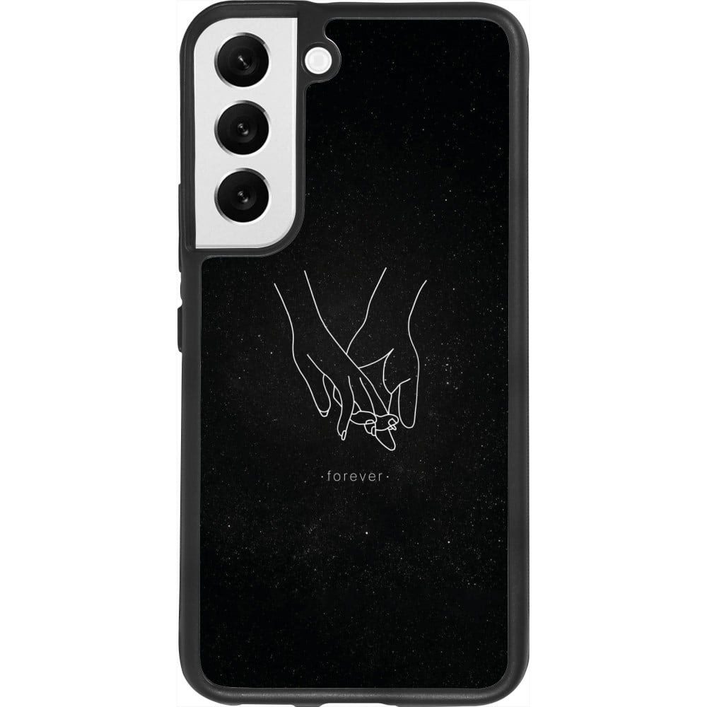 Samsung Galaxy S22 Case Hülle - Silikon schwarz Valentine 2023 hands forever