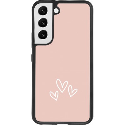 Samsung Galaxy S22 Case Hülle - Silikon schwarz Valentine 2023 three minimalist hearts
