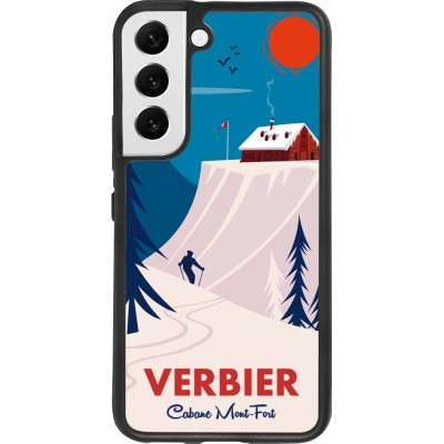 Samsung Galaxy S22 Case Hülle - Silikon schwarz Verbier Cabane Mont-Fort