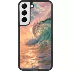 Samsung Galaxy S22 Case Hülle - Silikon schwarz Wave Sunset