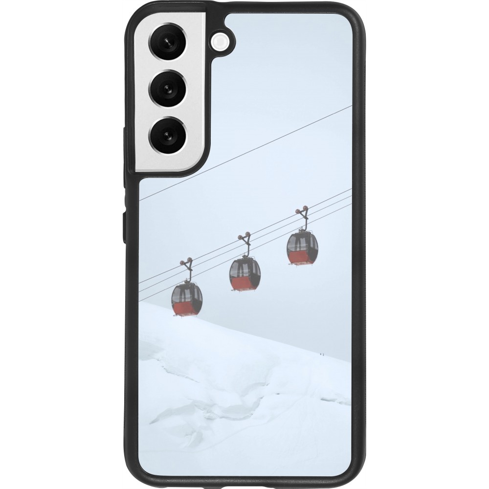 Samsung Galaxy S22 Case Hülle - Silikon schwarz Winter 22 ski lift