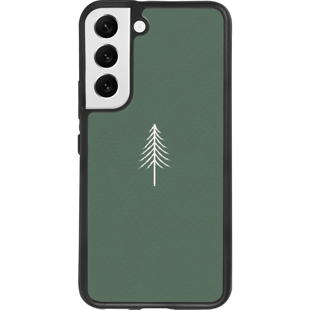 Coque Samsung Galaxy S22 - Silicone rigide noir Christmas 22 minimalist tree