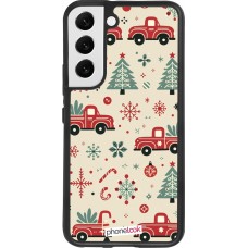 Samsung Galaxy S22 Case Hülle - Silikon schwarz Weihnachten 2024 Lkw Tanne