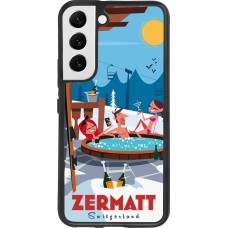 Coque Samsung Galaxy S22 - Silicone rigide noir Zermatt Mountain Jacuzzi