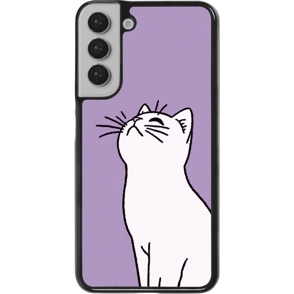 Coque Samsung Galaxy S22+ - Chat sur fond violet