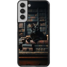 Samsung Galaxy S22+ Case Hülle - Katze Bücher dunkel